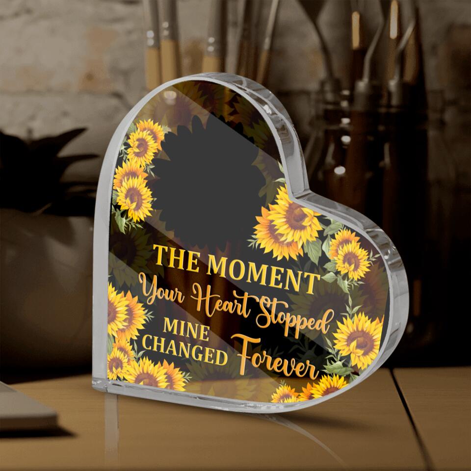 Personalized Memorial Heart Crystal Keepsake The Moment Your Heart Custom Memorial Gift M762