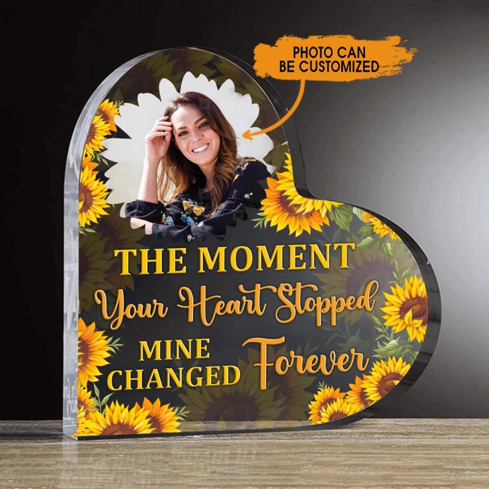 Personalized Memorial Heart Crystal Keepsake The Moment Your Heart Custom Memorial Gift M762