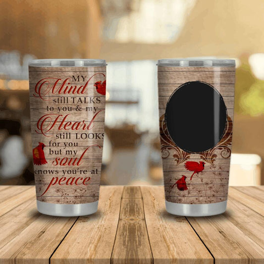 Personalized Memorial Tumbler My Mind Still Tals To You Wood Custom Memorial Gift M781