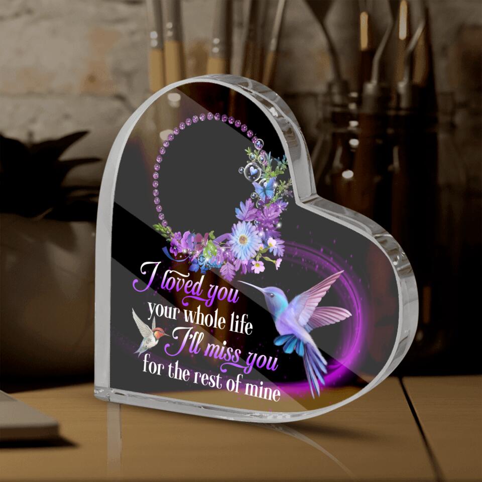 Personalized Memorial Heart Crystal Keepsake Loved Your Whole Life Custom Memorial Gift M780