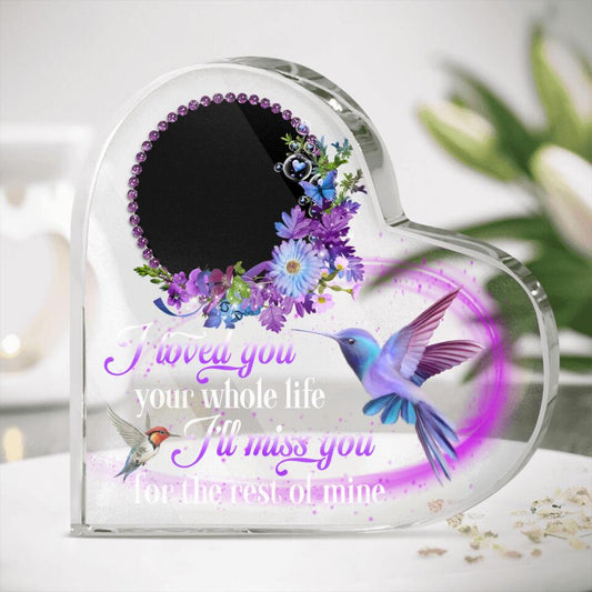 Personalized Memorial Heart Crystal Keepsake Loved Your Whole Life Custom Memorial Gift M780
