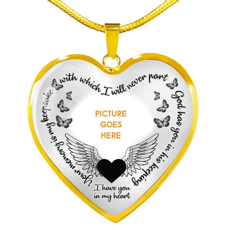 Personalized Memorial Heart Necklace Your Memory Is Keepsake Custom Memorial Gift M134A