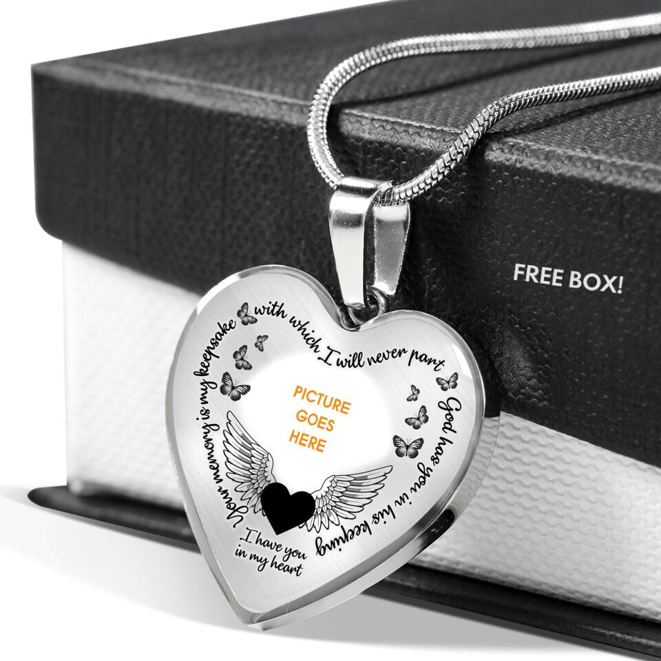 Personalized Memorial Heart Necklace Your Memory Is Keepsake Custom Memorial Gift M134A