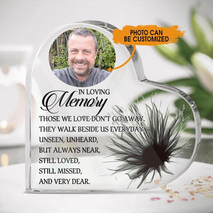 Personalized Memorial Heart Crystal Keepsake In Loving Memory Custom Memorial Gift M792