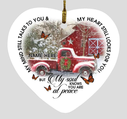 Custom Memorial Ornament My Mind Still Talks With You Christmas Ornament M795