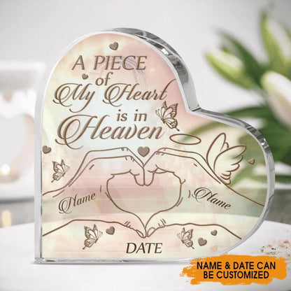 Personalized Memorial Heart Crystal Keepsake A Piece Of My Heart Custom Memorial Gift M801