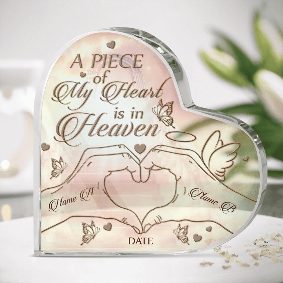 Personalized Memorial Heart Crystal Keepsake A Piece Of My Heart Custom Memorial Gift M801