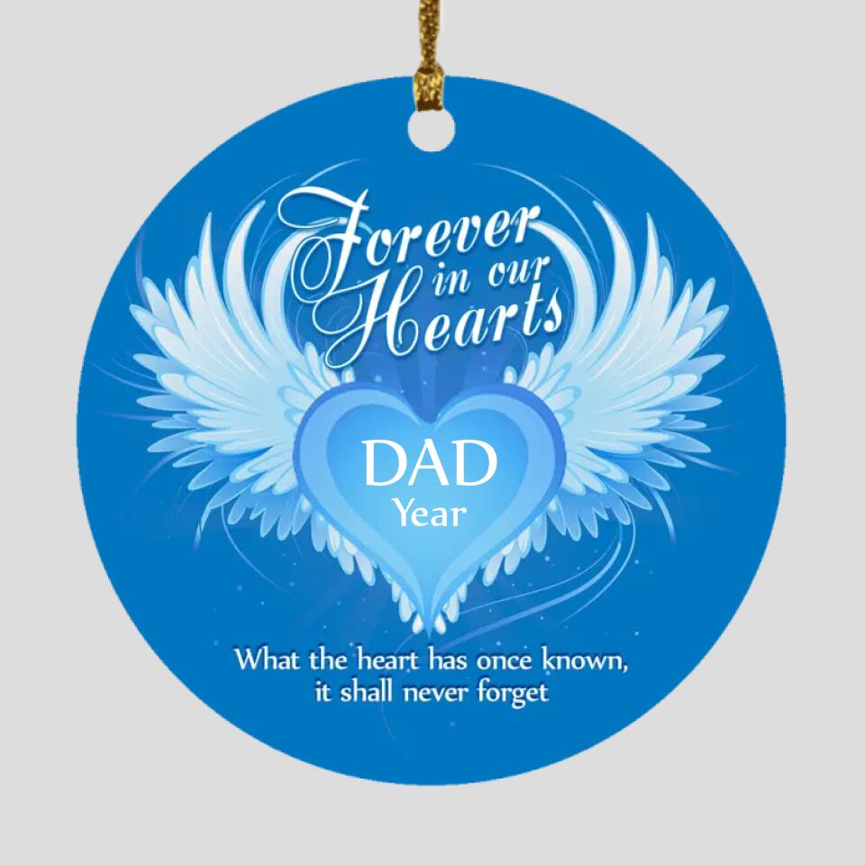 Custom Memorial Ornament Forever In Our Hearts Christmas Ornament M806