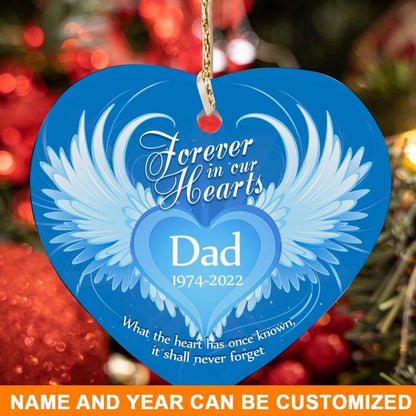 Custom Memorial Ornament Forever In Our Hearts Christmas Ornament M806