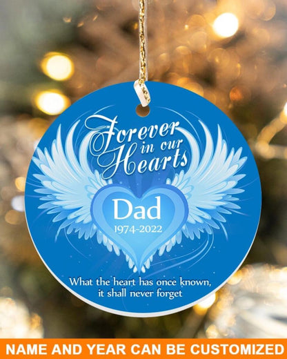 Custom Memorial Ornament Forever In Our Hearts Christmas Ornament M806