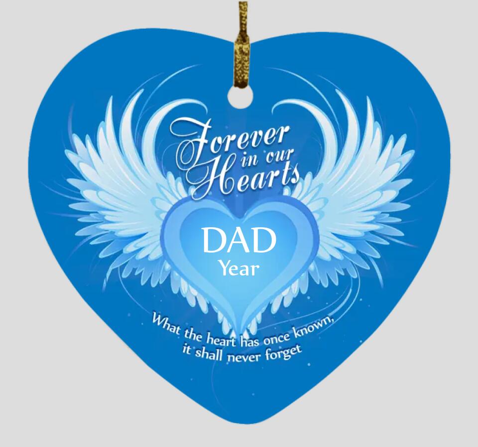 Custom Memorial Ornament Forever In Our Hearts Christmas Ornament M806