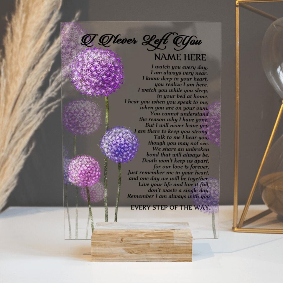 Personalized Memorial Rectangle Plaque I Never Left  You Custom Memorial Gift M811