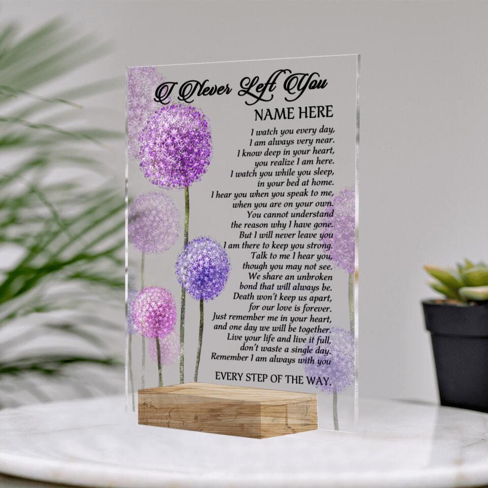 Personalized Memorial Rectangle Plaque I Never Left  You Custom Memorial Gift M811