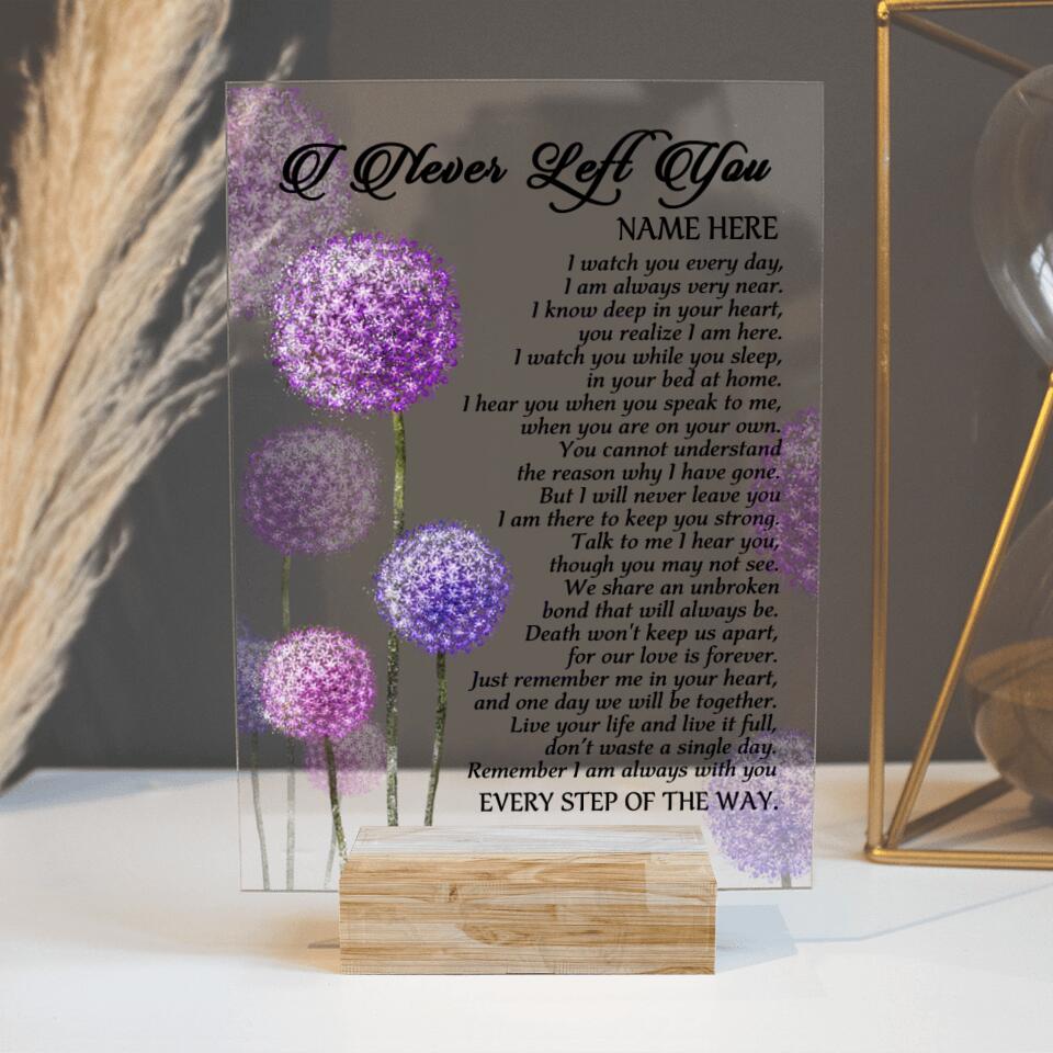 Personalized Memorial Rectangle Plaque I Never Left  You Custom Memorial Gift M811