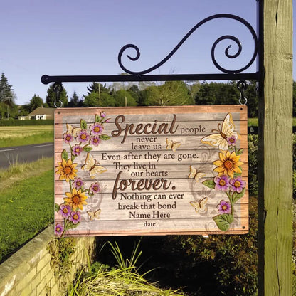 Personalized Memorial Metal Special People Never Leave Us Custom Metal Sign M814
