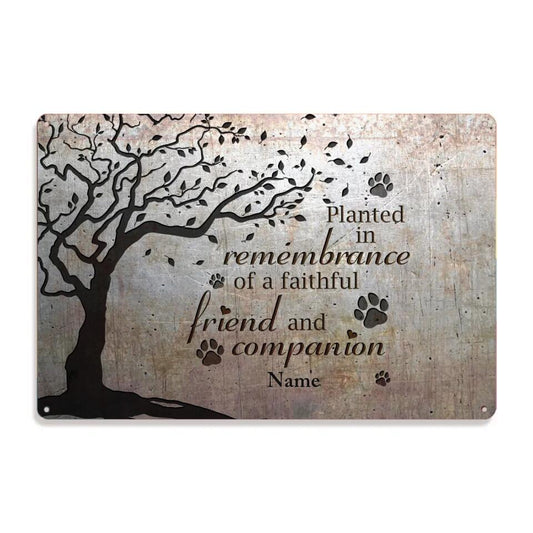 Personalized Memorial Metal Planted In Remmebrance Pert Custom Metal Sign M836