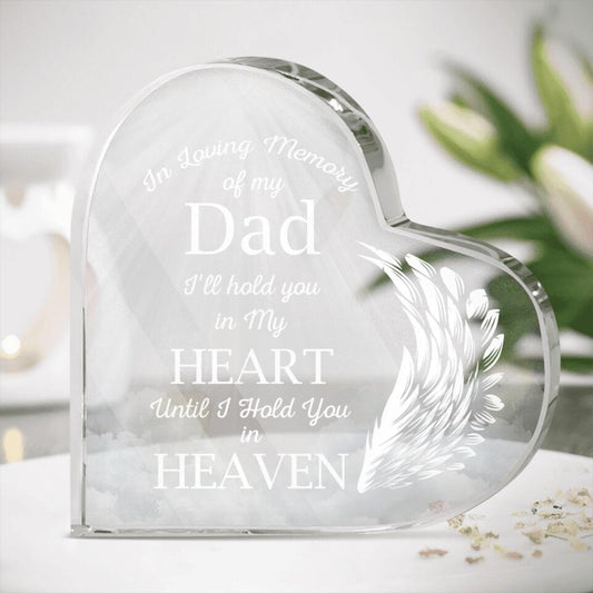 Personalized Memorial Heart Crystal Keepsake In Loving Memory Of Dad Son Mom Custom Memorial Gift M827