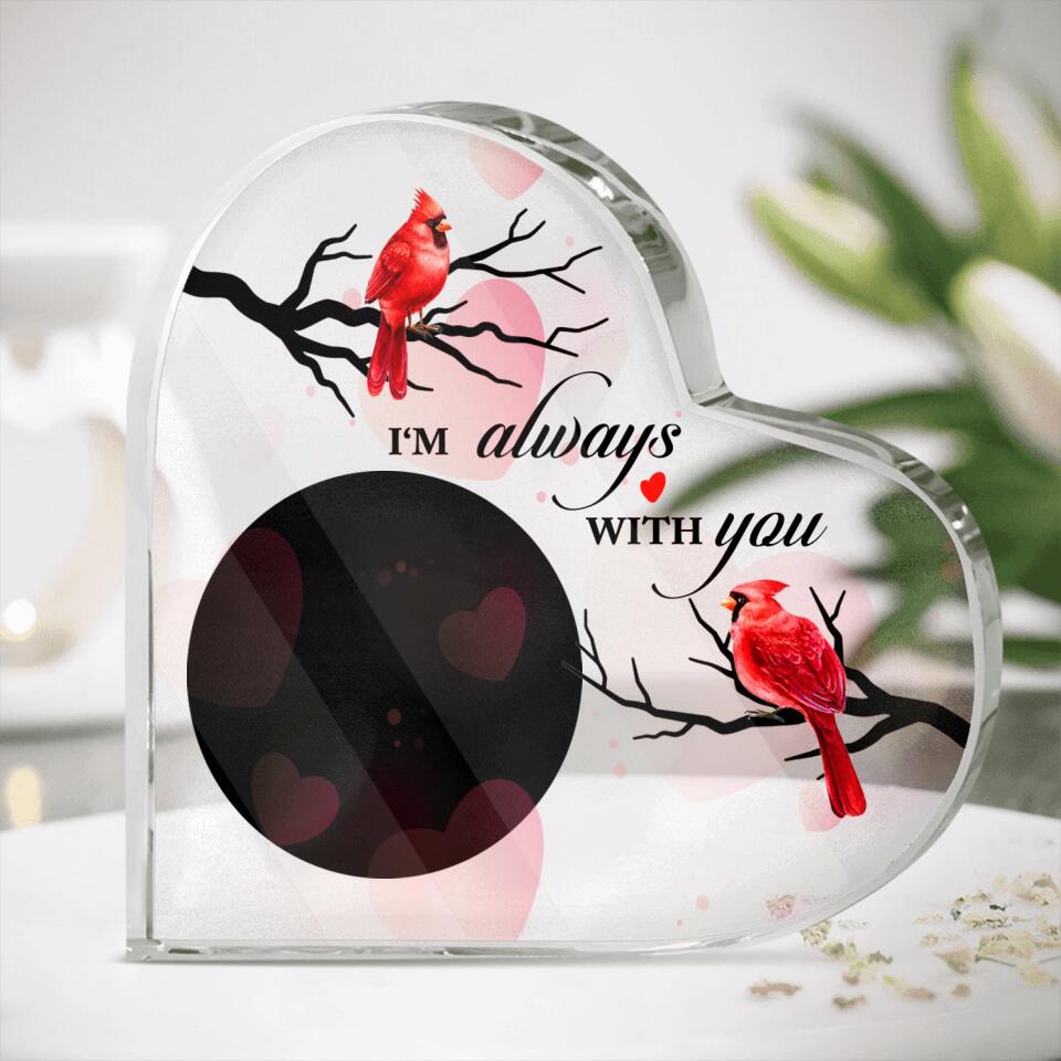 Personalized Memorial Heart Crystal I'm Always With You Memorial Keepsake Custom Memorial Gift M838