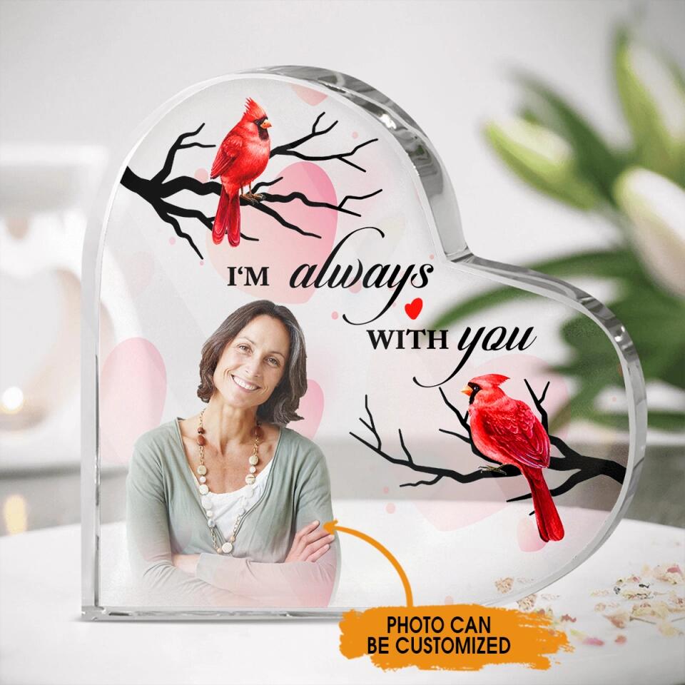 Personalized Memorial Heart Crystal I'm Always With You Memorial Keepsake Custom Memorial Gift M838