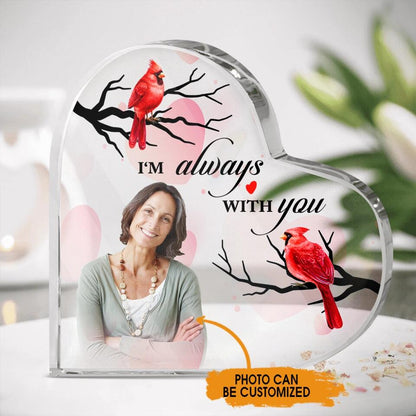 Personalized Memorial Heart Crystal I'm Always With You Memorial Keepsake Custom Memorial Gift M838
