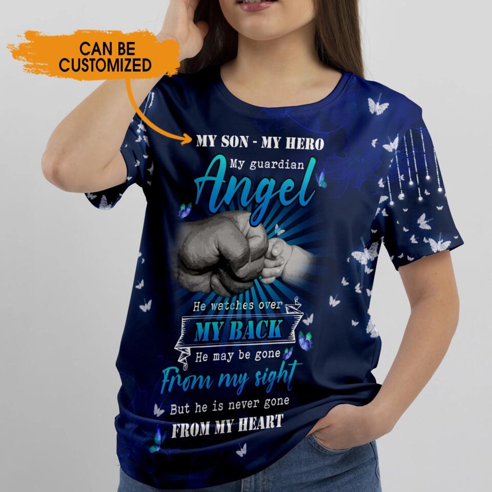 Personalized Memorial T-shirt My Guardian Angel Custom Memorial Gift M830