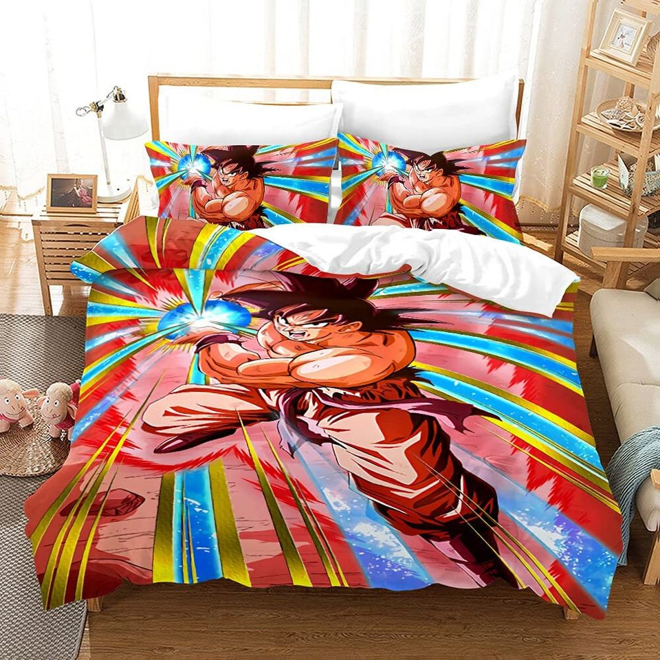 Dragon Ball Bedding Set Son Goku Kamehameha Power Ball Duvet Covers Colorful Unique Gift