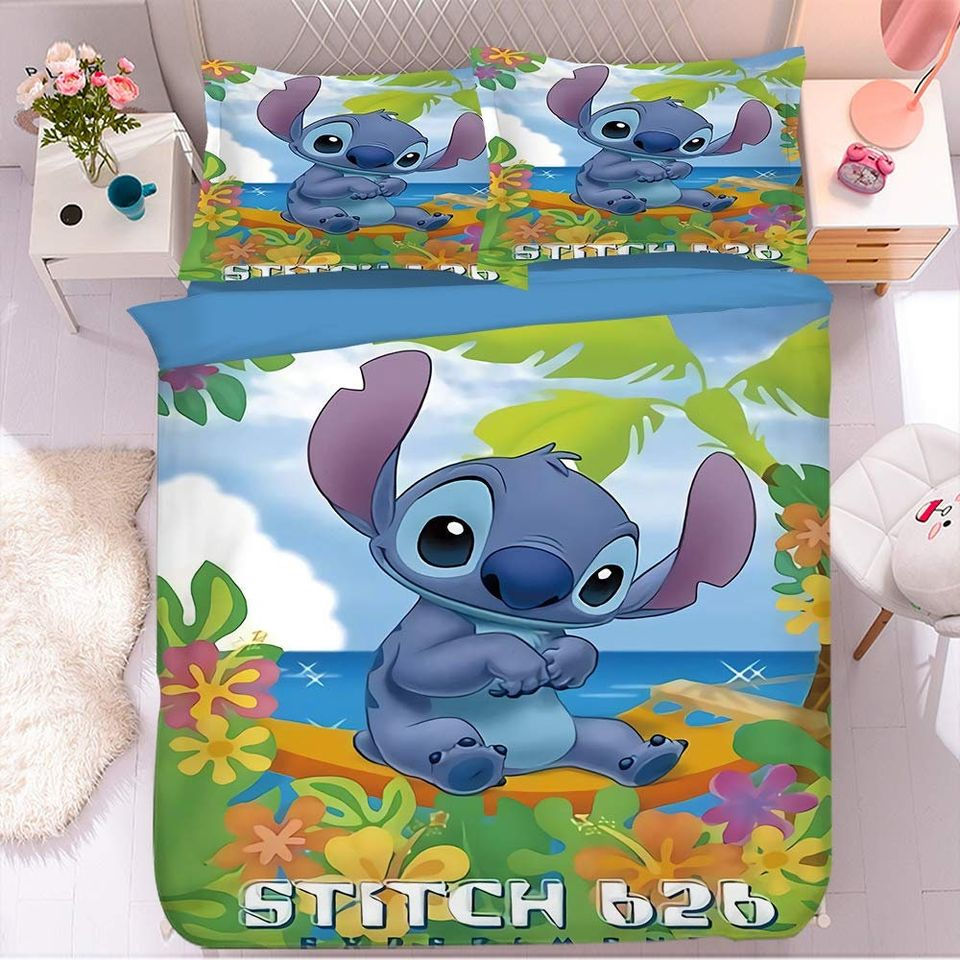 Lilo And Stitch Bedding Set DN Stitch 626 On The Beach Duvet Covers Colorful Unique Gift