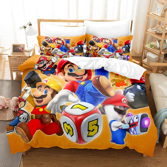 Mario Bedding Set All Mario Different World Duvet Covers Colorful Unique Gift