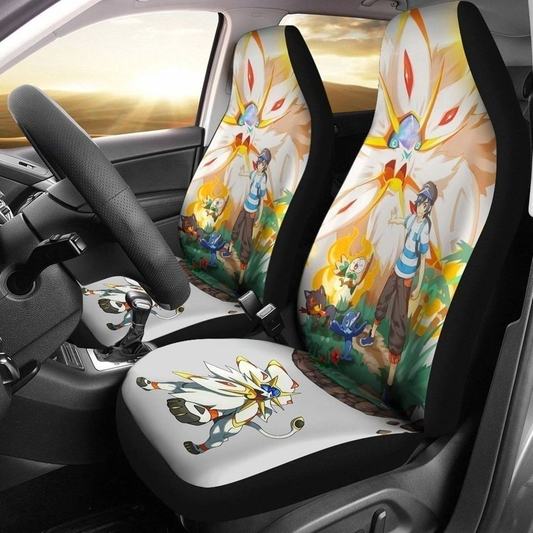 PKM Car Seat Covers Ash Ketchum With Moon PKM Seat Covers Colorful