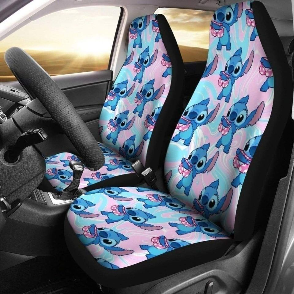 Stitch Car Seat Covers Stitch Cute Pattern Gradiant Color Seat Covers ...