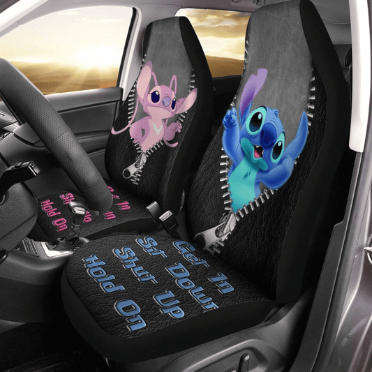 Stitch Car Seat Covers Stitch Angel Get In Sit Down Seat Covers