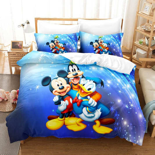 DN Bedding Set MM With Goffy And Donald Duck Duvet Covers Blue Unique Gift