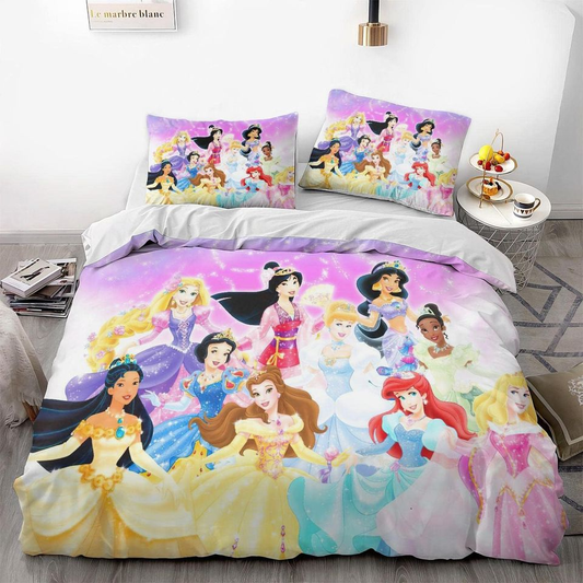 DN Bedding Set All Princesses Graphic Duvet Covers Colorful Unique Gift