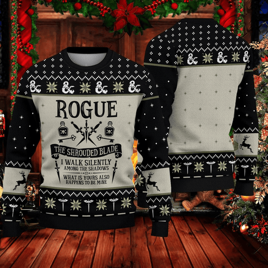 Dungeon And Dragon Sweatshirt Rogue The Shrouded Blade Sweatshirt Black Unisex