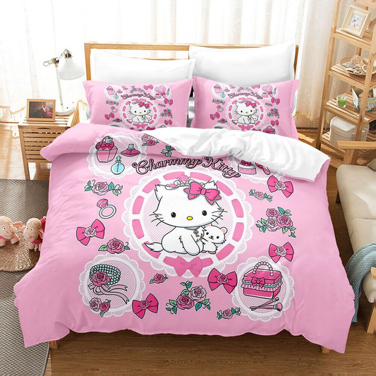 Hello Kitty Bedding Set Charming Hello Kitty Cute Items Duvet Covers Pink Unique Gift