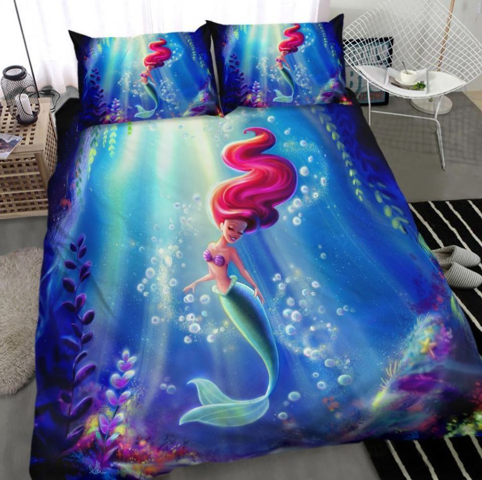 Little Mermaid Bedding Set DN Ariel The Little Mermaid Duvet Covers Colorful Unique Gift