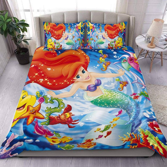 Little Mermaid Bedding Set DN Ariel The Little Mermaid And Friends Duvet Covers Colorful Unique Gift