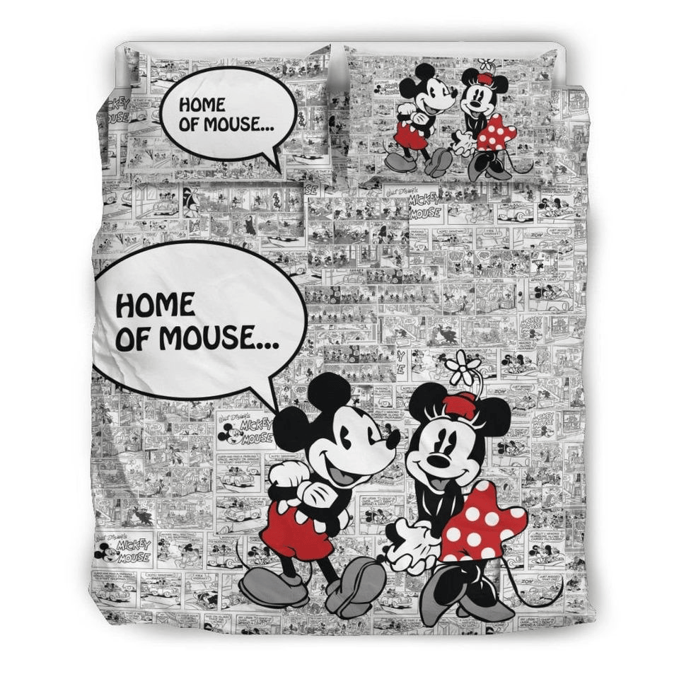 Minnie Bedding Set DN Home Of Mouse Comic Pattern Duvet Covers Black White Unique Gift