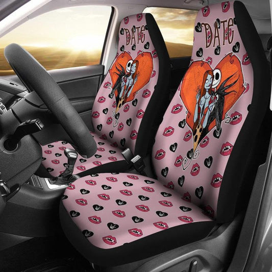 TNBC Car Seat Covers Jack And Sally Heart Lips Pattern Seat Covers