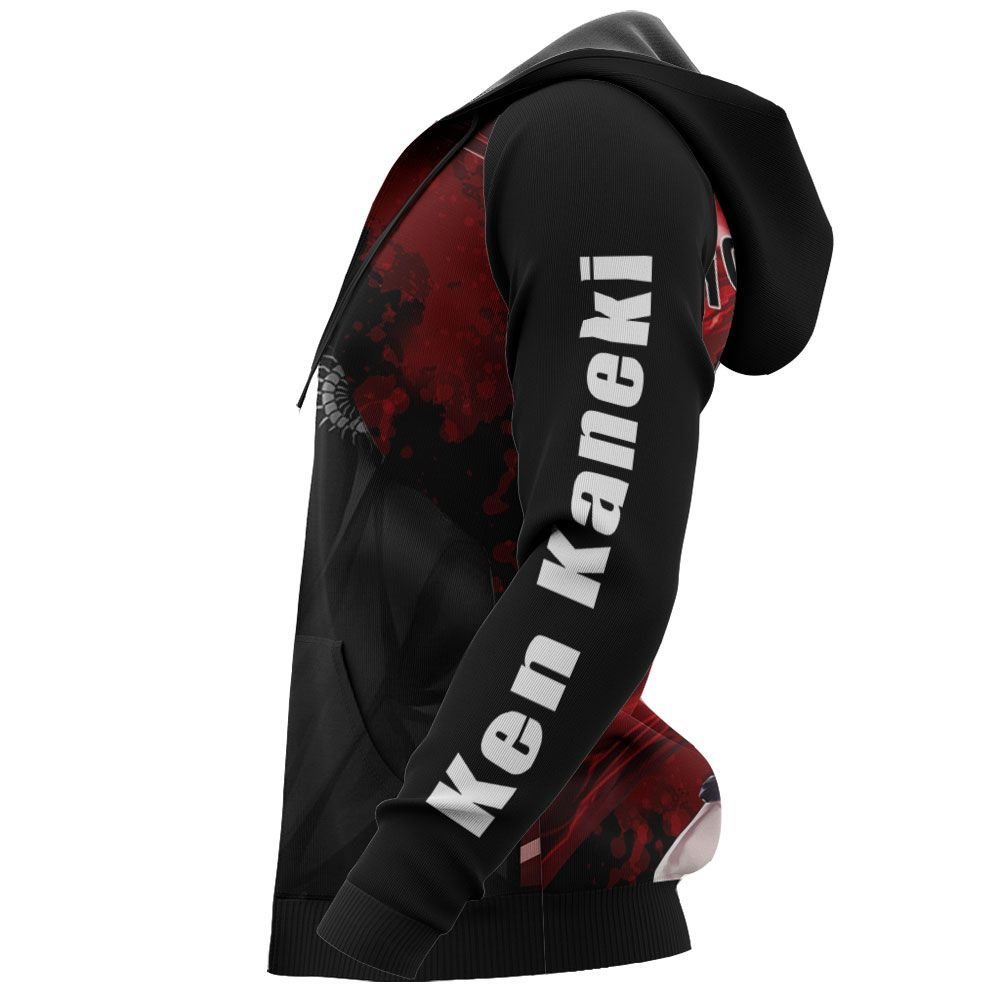 Tokyo Ghoul Hoodie Tokyo Ghoul Kaneki Ken Scary Cool Black Red Hoodie Anime Clothing Ault Unisex Full Print