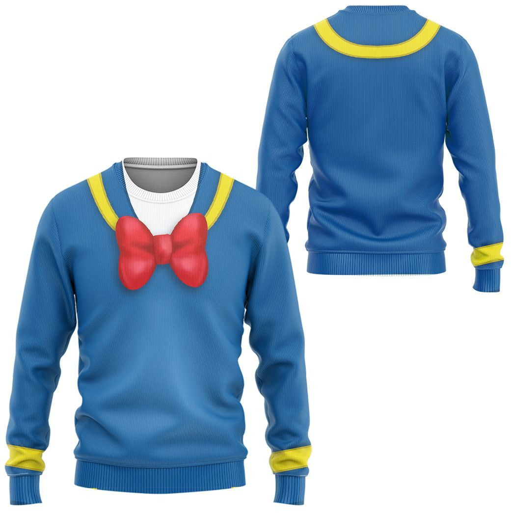 DN Hoodie Donald Duck Costume T-shirt Sweatshirt Blue Unisex Adults New Release