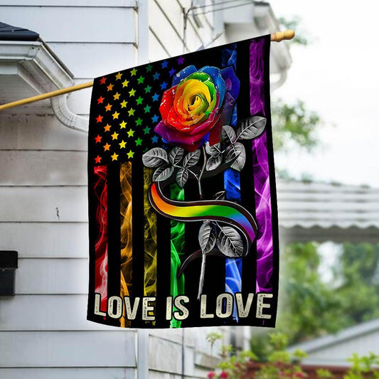 Unifinz LGBT Pride Flag Rainbow Rose American Flag Love Is Love Garden Flags LGBT House Flag 2022