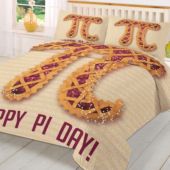 Pi Bedding Set Hsppy Pi Day Graphic Duvet Covers Yellow Unique Gift