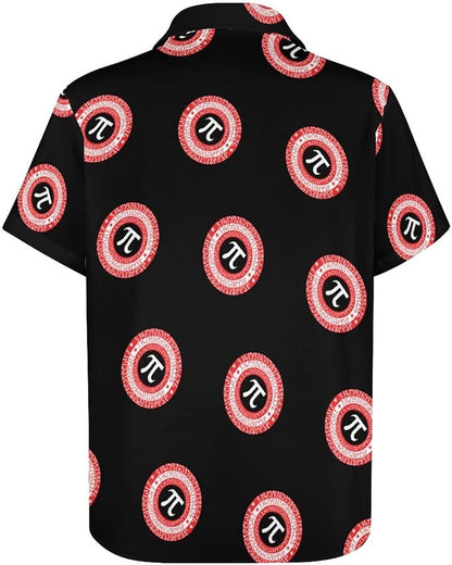 Pi Hawaii Shirt Pi Day Mathematics Symbol Aloha Shirt Black Unisex