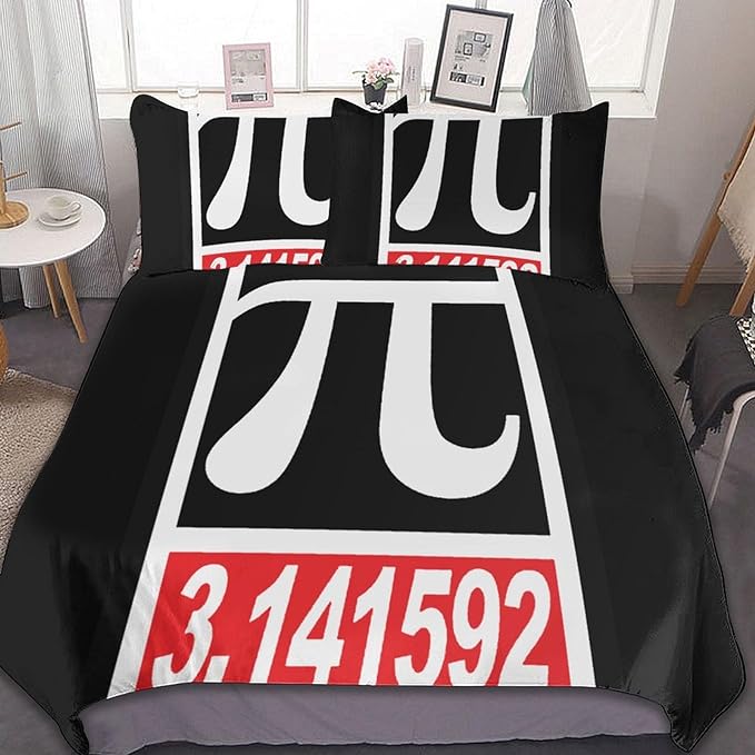 Pi Bedding Set Value Of The Pi Number Pattern Duvet Covers Black Red Unique Gift