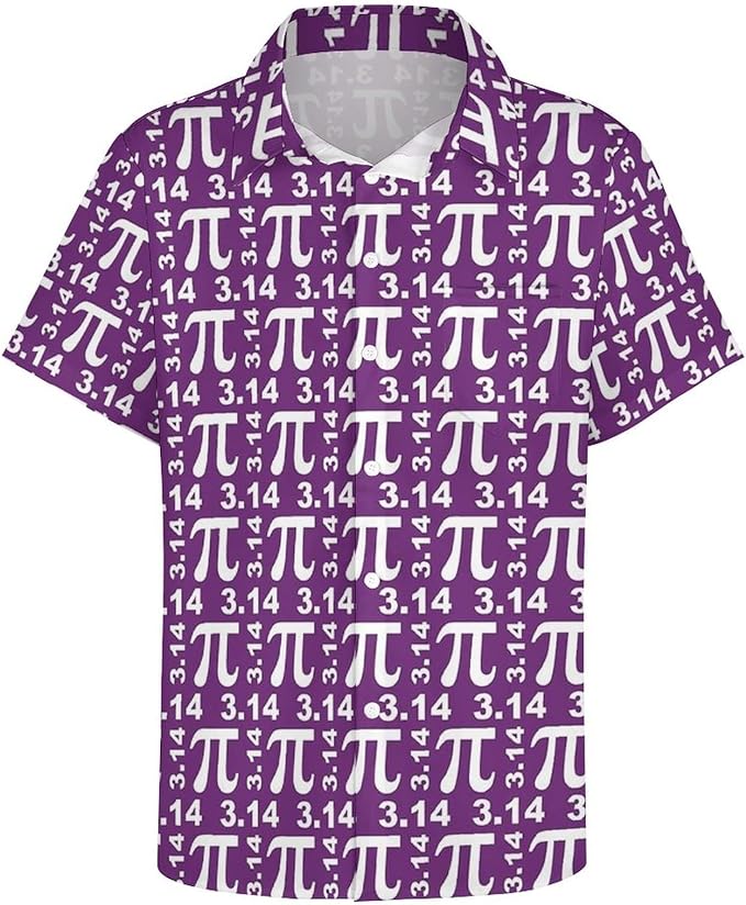 Pi Hawaii Shirt Pi Digits 314 Pattern Aloha Shirt Purple Unisex