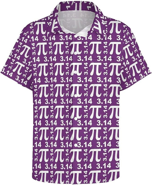 Pi Hawaii Shirt Pi Digits 314 Pattern Aloha Shirt Purple Unisex
