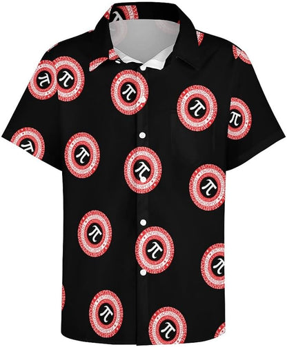 Pi Hawaii Shirt Pi Day Mathematics Symbol Aloha Shirt Black Unisex