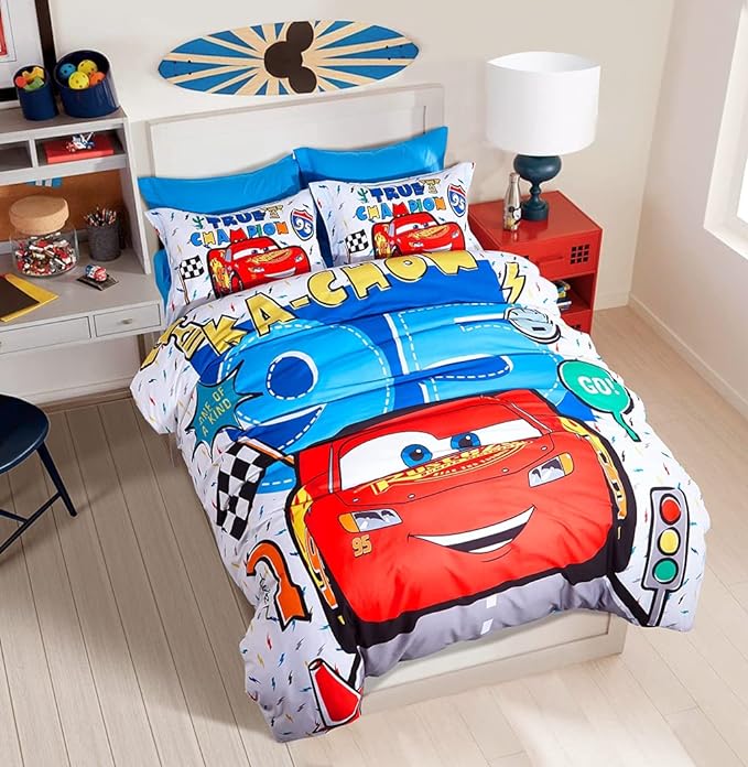 Cars Bedding Set DN McQueen Kachow True Champion Duvet Covers Colorful Unique Gift