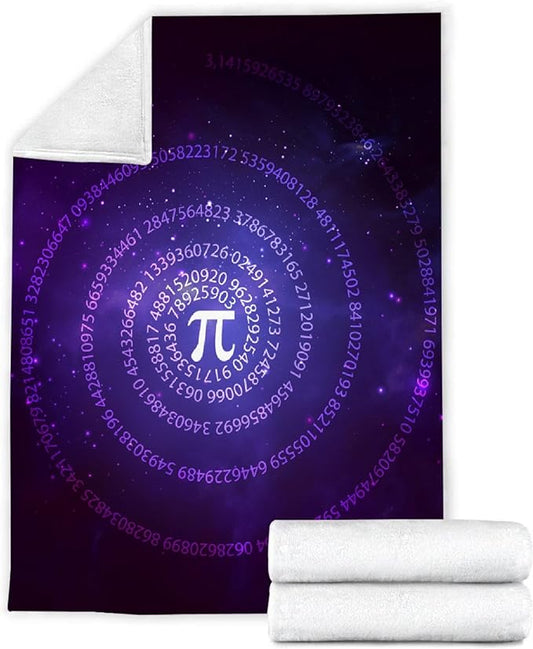 Pi Blanket Math Pi Spiral Number Pattern Blanket Purple